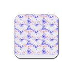 Bat Pattern T- Shirt Bats And Bows Blue Orange T- Shirt Rubber Coaster (Square) Front