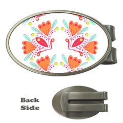 Batik T- Shirt Batik Flower Pattern8 Money Clips (oval) 