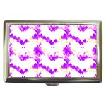 Bats Pattern T- Shirt White Bats And Bows Pink Yellow T- Shirt Cigarette Money Case Front