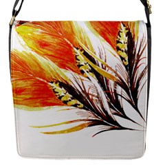 Boho Fire Feather Pattern T- Shirt Boho Fire Feather Pattern T- Shirt Flap Closure Messenger Bag (s)
