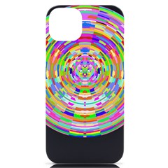 Circle T- Shirt Colourful Abstract Circle Design T- Shirt Iphone 14 Plus Black Uv Print Case