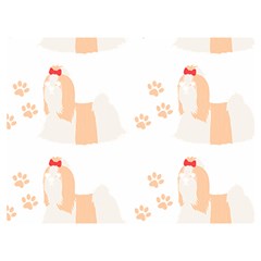 Dog Shih Tzu T- Shirtshih Tzu Dog Pattern T- Shirt Two Sides Premium Plush Fleece Blanket (extra Small)