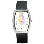 Feathers Design T- Shirtfeathers T- Shirt (3) Barrel Style Metal Watch Front