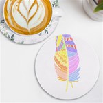 Feathers Design T- Shirtfeathers T- Shirt (3) UV Print Round Tile Coaster Front
