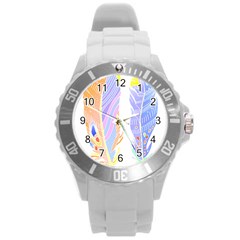 Feathers Design T- Shirtfeathers T- Shirt Round Plastic Sport Watch (l)