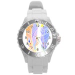 Feathers Design T- Shirtfeathers T- Shirt Round Plastic Sport Watch (L) Front