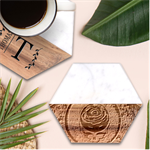 Grateful-dead-ahead-of-their-time Marble Wood Coaster (Hexagon)  Front
