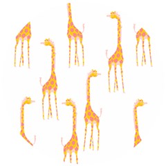 Giraffe Pattern T- Shirt Giraffes T- Shirt Wooden Puzzle Round by EnriqueJohnson