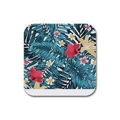 Hawaii T- Shirt Hawaii Floral Fashion T- Shirt Rubber Square Coaster (4 Pack) by EnriqueJohnson