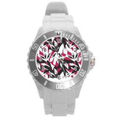 Hawaii T- Shirt Hawaii Hummingbird Trend T- Shirt Round Plastic Sport Watch (l)