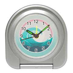 Tidal Wave Ocean Sea Tsunami Wave Minimalist Travel Alarm Clock