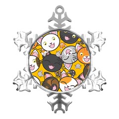 Cats-cute-kitty-kitties-kitten Metal Small Snowflake Ornament