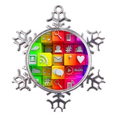 Colorful 3d Social Media Metal Large Snowflake Ornament