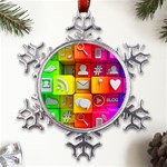 Colorful 3d Social Media Metal Large Snowflake Ornament Front