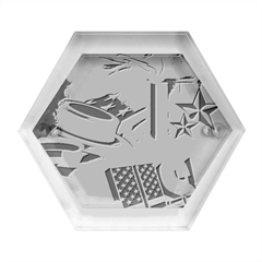 Independence Day United States Of America Hexagon Wood Jewelry Box by Ket1n9