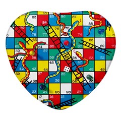 Snakes And Ladders Heart Glass Fridge Magnet (4 Pack) by Ket1n9