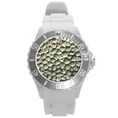 Ocean Pattern Round Plastic Sport Watch (l)