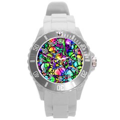 Network-nerves-nervous-system-line Round Plastic Sport Watch (l)
