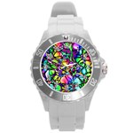 Network-nerves-nervous-system-line Round Plastic Sport Watch (L) Front
