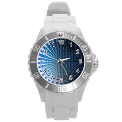 Data-computer-internet-online Round Plastic Sport Watch (l)