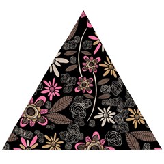 Flower Art Pattern Wooden Puzzle Triangle by Ket1n9