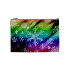 Christmas-snowflake-background Cosmetic Bag (medium) by Grandong