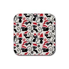 Cute Christmas Seamless Pattern Vector Rubber Coaster (square) by Grandong