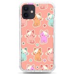 Cute Kawaii Kittens Seamless Pattern iPhone 12 mini TPU UV Print Case	 Front