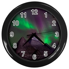 Aurora Northern Lights Phenomenon Atmosphere Sky Wall Clock (black)