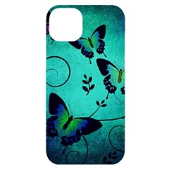 Texture Butterflies Background Iphone 14 Plus Black Uv Print Case by Amaryn4rt