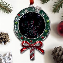 Easter-bunny-hare-rabbit-animal Metal X mas Lollipop With Crystal Ornament