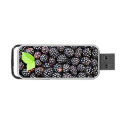 Blackberries-background-black-dark Portable Usb Flash (two Sides)
