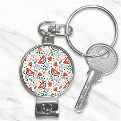 Seamless-vector-pattern-with-watermelons-mint Nail Clippers Key Chain