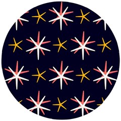 Sea-stars-pattern-sea-texture Wooden Puzzle Round by Amaryn4rt