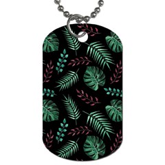 Abstract-seamless-pattern-with-tropical-leaves Dog Tag (two Sides)