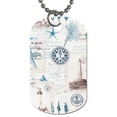 Nautical Lighthouse Vintage Postcard French Writing Dog Tag (one Side)