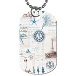Nautical Lighthouse Vintage Postcard French Writing Dog Tag (One Side) Front