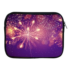Fireworks On A Purple With Fireworks New Year Christmas Pattern Apple Ipad 2/3/4 Zipper Cases by Sarkoni