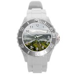 Residential Paddy Field Step Cloud Round Plastic Sport Watch (L) Front