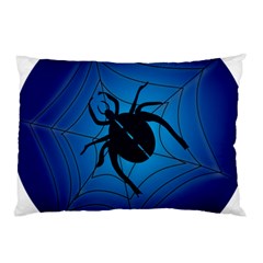 Spider On Web Pillow Case (two Sides)