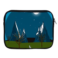 Vector Graphic Mountains Snow Wolf Apple Ipad 2/3/4 Zipper Cases by Sarkoni