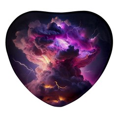 Cloud Heaven Storm Chaos Purple Heart Glass Fridge Magnet (4 Pack)