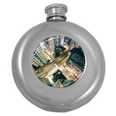 Architecture Buildings City Round Hip Flask (5 Oz)
