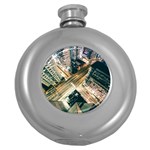 Architecture Buildings City Round Hip Flask (5 oz) Front