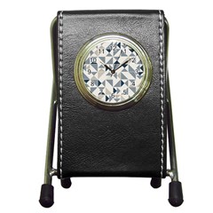 Geometric Triangle Modern Mosaic Pen Holder Desk Clock
