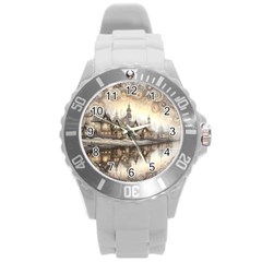 Building Landmark Round Plastic Sport Watch (l)