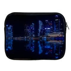 Illuminated Cityscape Against Blue Sky At Night Apple Ipad 2/3/4 Zipper Cases by Modalart