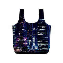Black Building Lighted Under Clear Sky Full Print Recycle Bag (s) by Modalart