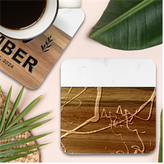 Abstract Marble Wood Coaster (square)