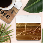 Abstract Marble Wood Coaster (Square) Front